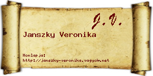 Janszky Veronika névjegykártya